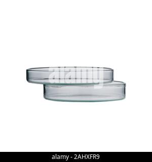 lab or Empty Petri dish isolated on a white background Stock Photo