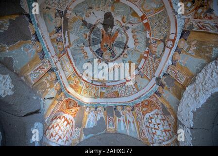 Cappadocia, Turkey. Inside The cave church Agacalti church in Ihlara Valley near Aksaray. Stock Photo