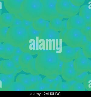Blue Green Balls Seamless Pattern on Green Background Stock Vector