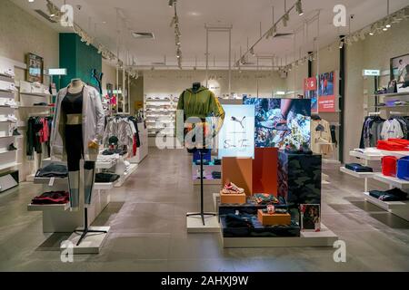 SINGAPORE - CIRCA APRIL, 2019: clothes on display at Zara store in