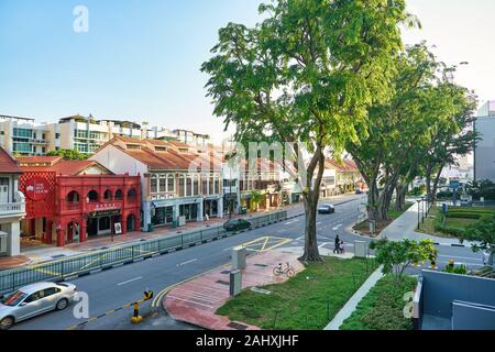 SINGAPORE - CIRCA APRIL, 2019: view of a street located in Singapore. Stock Photo