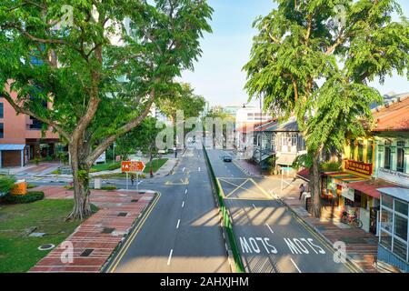 SINGAPORE - CIRCA APRIL, 2019: view of a street located in Singapore. Stock Photo