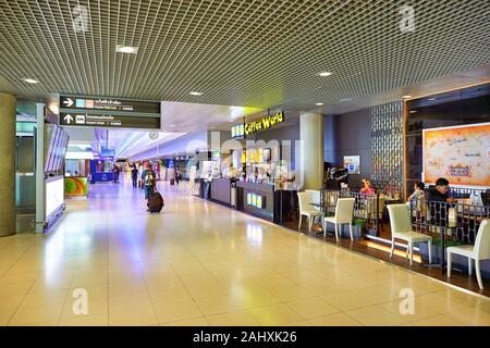 BANGKOK, THAILAND - CIRCA JUNE, 2015: interior shot of Suvarnabhumi Airport. Stock Photo