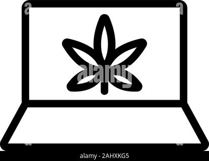 Buying cannabis is an online vector icon. Isolated contour symbol illustration Stock Vector