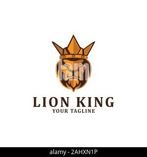 The lion king logo designs inspiration, clean and strong logo template Stock Vector