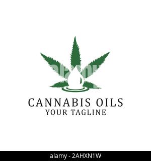 Cannabis Oil Logo template, cannabis logo designs Stock Vector