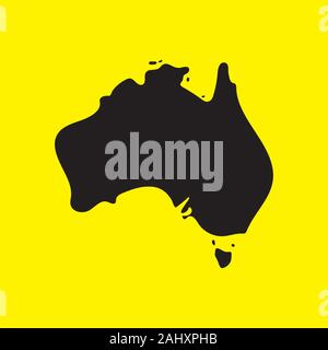 The silhouette is black, stylized on a yellow isolated background. Vector image Stock Vector