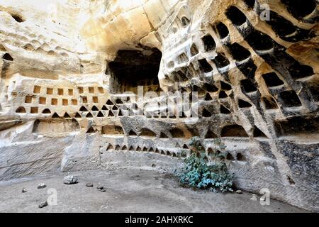Columbarium in national park Adulam. An ancient structure, where the doves were raised for food, ritual purposes and to use dove's dung as fertilizer. Stock Photo