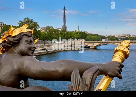 Pont Alexandre III, River Seine, Eiffel tower, Paris, France