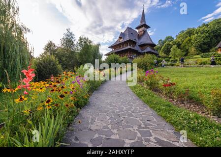 One of the wooden buildings of monastery in Barsana village, located in Maramures County of Romania.