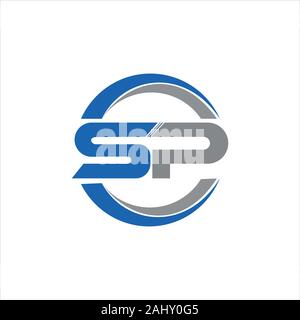 initial letter sp or ps logo vector design Stock Vector