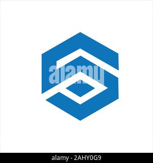 initial letter sp or ps logo vector design Stock Vector