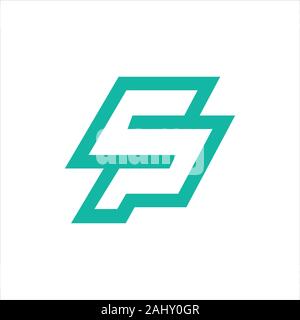 initial letter sp or ps logo vector design Stock Vector