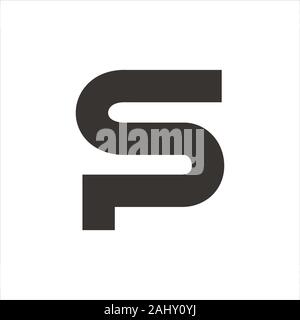 initial letter sp or ps logo vector design Stock Vector