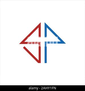 initial letter sp or ps logo vector design Stock Vector