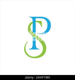 initial letter sp or ps logo vector design Stock Vector