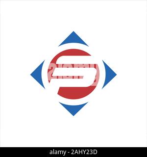 initial letter sp or ps logo vector design Stock Vector
