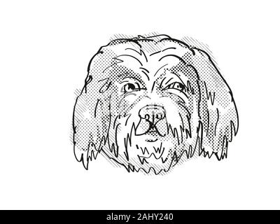 Cavachon Dog Breed Cartoon Retro Drawing Stock Photo - Alamy