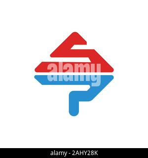 initial letter sp or ps logo vector design Stock Vector