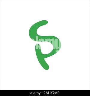 initial letter sp or ps logo vector design Stock Vector