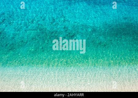 Aerial view of the crystal clear water, Gjipe Beach, Albania Stock Photo