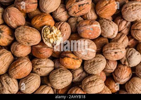 Walnuts are offered for sale inside the Spice Bazaar, Mısır Çarşısı, also known as Egyptian Bazaar Stock Photo