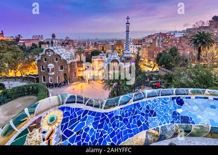 Park Guell, Barcelona, Catalonia, Spain Stock Photo