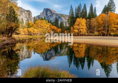 Fall below Half Dome in Yosemite National Park CA USA World Location.