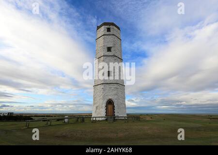 The chalk tower at Flamborough Head, built in 1674 as a lighthouse, East Riding of Yorkshire, England, UK Stock Photo