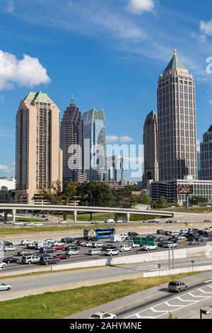 Atlanta skyline and Interstate, Georgia, USA Stock Photo