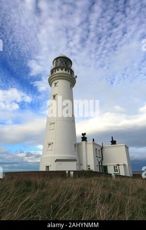 The Flamborough Head Lighthouse, East Riding of Yorkshire, England, UK Stock Photo