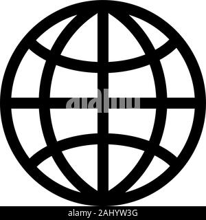 Earth, globe icon. Vector icons on a white background. Trendy linear icon. Icon for website and print. Logo, emblem, symbol. Interface element. Stock Vector
