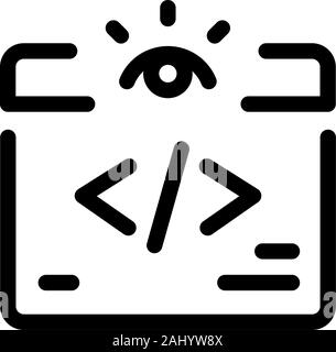 Icon of coding, programming. Site layout. Vector icons on a white background. Trendy linear icon. Icon for website and print. Logo, emblem, symbol. In Stock Vector
