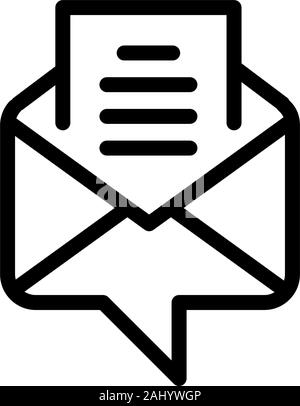 Envelope with a letter, electro-mail. Vector icons on a white background. Trendy linear icon. Icon for website and print. Logo, emblem, symbol. Interf Stock Vector