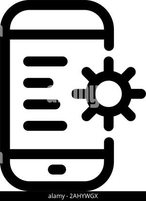 Gear phone icon, repair or smartphone settings. Vector icons on a white background. Trendy linear icon. Icon for website and print. Logo, emblem, symb Stock Vector