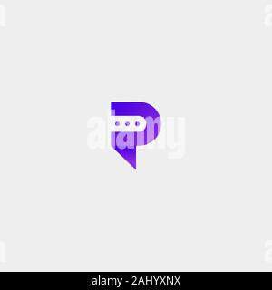 Letter p bubble Chat Vector Logo Template Stock Vector