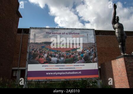 Billboard Olympisch Stadium At Amsterdam The Netherlands 2019 Stock Photo