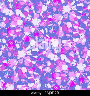Neon Color Aqua and Hot Pink Tie-Dye Shibori Sunburst Overlayed Textures Vector Seamless Pattern. Perfect for Spring-Summer Textiles, Stationery Stock Vector