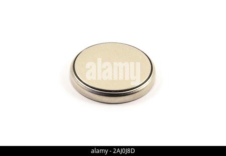 Lithium battery close-up isolated on white background Stock Photo