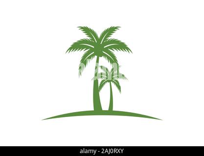 coconut tree logo design. Nature product coconut oil emblem. Stock Vector
