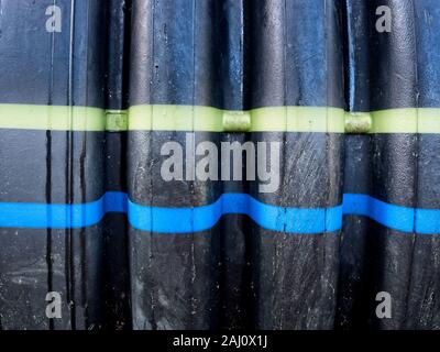 Spring TX USA - 10/10/2019  -  Pattern with Lines on Black Pipe Stock Photo
