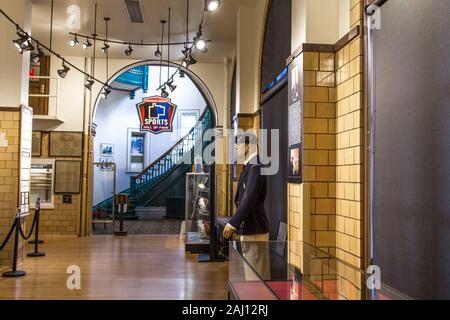 Saginaw, Michigan, USA - October 9, 2018: The historic streets of Saginaw at the famous Castle Museum in downtown Saginaw. Stock Photo