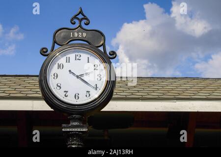 Antique Clock. Large antique clock at a train station. Stock Photo