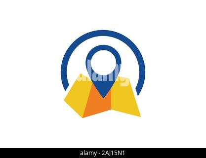 Location icon. Map pointer sign. Navigation pin symbol. Creative logo design template. Stock Vector