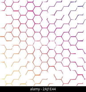 hand drawn honeycomb background. Colorful pattern with hexagon lattice background. Stock Vector illustration Stock Vector