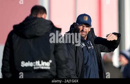 Magdeburg, Germany. 02nd Jan, 2020. Soccer: 3rd league, training kick-off for 1st FC Magdeburg: Claus-Dieter Wollitz, new head coach of 1st FC Magdeburg, gesticulating on the training pitch. Credit: Ronny Hartmann/dpa-Zentralbild/ZB/dpa/Alamy Live News Stock Photo