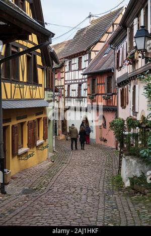 Half-timbered houses along Rue du Rempart Stock Photo