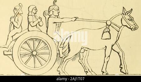 The five great monarchies of the ancient eastern world; or, The history, geography, and antiquites of Chaldaea, Assyria, Babylon, Media, and Persia . Loaded Mule (Koyunjik).. Cart drawn by Mules (Koyunjik). CHAl. il. Stock Photo