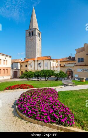 View of old town with Basilica of Euphrasius, UNESCO, Porec, Istria, Croatia, Europe Stock Photo