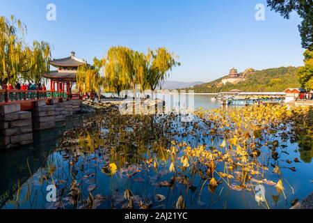 View of Kumning Lake and The Summer Palace, UNESCO, Beijing, People's Republic of China, Asia Stock Photo